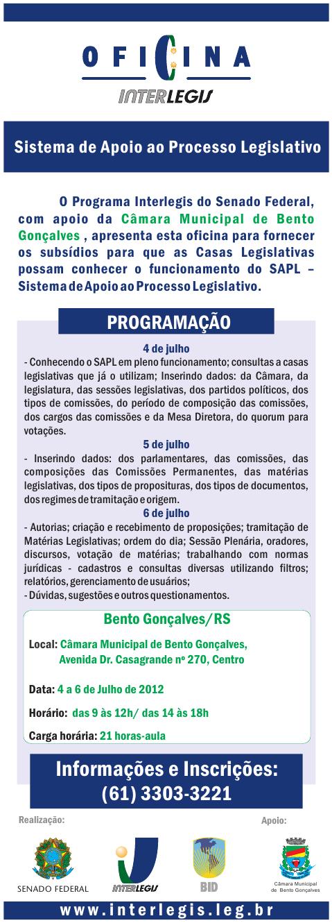 Câmara sedia curso do Interlegis